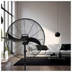 Ανεμιστηρας Βιομηχανικος Μεταλλικος Ορθοστατης Μαυρος με Κοντρολ φ66 115w dc Μοτερ