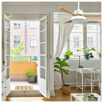 Ανεμιστηρας Οροφης Λευκο και Ξυλο με led φωσ και Κοντρολ Φ122 dc 35w