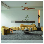 Ανεμιστηρας Οροφης Χρωμα Ξυλου με led φωσ και Κοντρολ Φ132 dc Μοτερ 35w