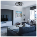 Ανεμιστηρας Πλαφονιερα Οροφης φ79 Μαυρος 28w dc Μοτερ με led φωσ 60w και Κοντρολ