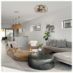 Ανεμιστηρας Οροφης με Πλεκτο Νημα Κανναβης 4xe27 με Κοντρολ φ55 dc 20w