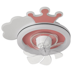 Ανεμιστηρας Οροφης Παιδικος Κορωνα ροζ 15w με led φωσ 65w και Κοντρολ