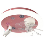 Ανεμιστηρας Οροφης Παιδικος Μονοκερος ροζ 15w με led φωσ 48w και Κοντρολ