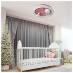 Ανεμιστηρας Οροφης Παιδικος Μονοκερος ροζ 15w με led φωσ 48w και Κοντρολ