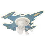 Ανεμιστηρας Οροφης Παιδικος Αεροπλανο Μπλε 24w με led φωσ 63w και Κοντρολ