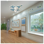 Ανεμιστηρας Οροφης Παιδικος Αεροπλανο Μπλε 24w με led φωσ 63w και Κοντρολ