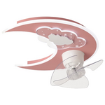 Ανεμιστηρας Οροφης Παιδικος Φεγγαρι ροζ 24w με led φωσ 41w και Κοντρολ