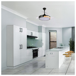 Ανεμιστηρας Οροφης Μαυρος με Ανοιγοκλειομενες Φτερωτες Φ107 Ηχειο Bluetooth led φωσ και Κοντρολ 32w dc Moteρ