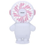 Ανεμιστηρας Χειρος Επαναφορτιζομενος με usb φ8 Λευκο-ροζ