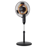 Ανεμιστηρας Ορθοστατης φ40 35w και Θερμαντικο 2000w Μαυρος 2 σε 1