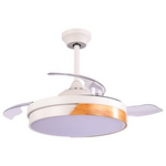 Ανεμιστηρας Οροφης Λευκος με Ανοιγοκλειομενες Φτερωτες Φ107 Ηχειο Bluetooth led φωσ και Κοντρολ  32w dc Moteρ