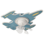 Ανεμιστηρας Οροφης Παιδικος Αεροπλανο Μπλε 24w με led φωσ 63w και Κοντρολ