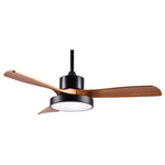 Ανεμιστηρας Οροφης Μαυρο και Ξυλο με led φωσ και Κοντρολ Φ122 dc 35w