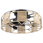 Ανεμιστηρας Οροφης με Πλεκτο Νημα Κανναβης 4xe27 με Κοντρολ φ55 dc 20w