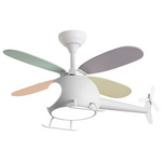 Ανεμιστηρας Οροφης Παιδικος Ελικοπτερακι Λευκος 29w με led φωσ 48w και Κοντρολ