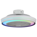 Ανεμιστηρας Πλαφονιερα Οροφης Λευκος-Γκρι rgb φ51 dc 20w