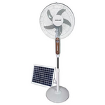 Ανεμιστηρας Ορθοστατης Λευκος φ45 15w Επαναφορτιζομενος με Ηλιακο Πανελ