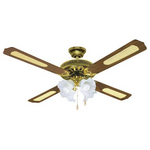 Ανεμιστηρας Οροφης με 4 Φωτα e27 Καφε Χρυσος Φ125 70w