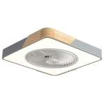 Ανεμιστηρας Πλαφονιερα Οροφης Τετραγωνος Γκρι με Ξυλο 50x50 dc Μοτερ 15w me led φωσ 41w