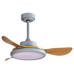 Ανεμιστηρας Οροφης Γκρι και Ξυλο με led φωσ και Κοντρολ Φ107 dc 35w