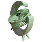 Ανεμιστηρας Γραφειου Επαναφορτιζομενος 5w Φ14,5 με led φωσ rgb Πρασινο Μεντας
