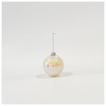 Γυαλινη Μπαλα Λευκη, Περλε, σετ 4τμχ, 8cm