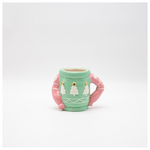 Κουπα, Πουλοβερ, Μεντα με Χρυσα Δεντρακια, Διακοσμητικη, 15.5x12.2cm