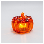 Φωτιζομενη Πορτοκαλι Ακρυλικη Κολοκυθα, Μπαταριας 3xlr44, Θερμο Λευκο Led, 8x8x7, Ip20