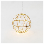 Μεταλλικη Μπαλα, Φωτιζομενη, 60 Θερμα Λευκα Led, με Μετασχηματιστη, Χαλκου, 500cm Προεκταση Παροχης, 20cm, Ip44