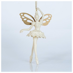 Νεραιδα Ακρυλικη, με Μπεζ Φτερα, με Glitter, 9,7x15,7cm