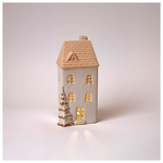 Κεραμικο Σπιτακι, Φωτιζομενο, off White, 9.4x8x19.5cm