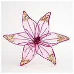 Λουλουδι Οργαντζα, Διαφανο Μπορντω με Glitter, 30cm