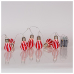 Σειρα, 10 led 5mm, Κοκκινη & Ασπρη Λαμπα, Μπαταριας 3xaa, Χρονοδιακοπτη, Διαφανο pvc Καλωδιο, Θερμο Λευκο Led, ανα 15cm, Προεκταση Παροχης 30cm, Ip20