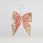 Βελουδινος Φιογκος, Ροζ, με Glitter, 20x20cm