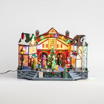 Χριστουγεννιατικο Χωριο, με Χορωδια, Αγιο Βασιλη και Δεντρο, 35 Led, με Μουσικη και Κινηση, με Μετασχηματιστη, 36,5x22,5x26cm