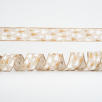 Κορδελα Μπεζ, με Ασπρα και Χρυσα Δεντρα, 6,35cm, 10y