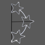 Επαγγελματικο Σχεδιο Επιστηλο Αλουμινιου με 3 Αστερiα, Λευκη led Φωτ/να, 95χ170 Ip44