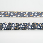 Κορδελα Μπλε, με Ασπρα και Χρυσα Δεντρα, 6,35cm, 10y