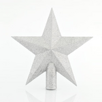 Κορυφη Δεντρου Αστερι Πλαστικο, Ασημι με Glitter, 20,5cm