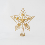 Κορυφη Δεντρου από Συρμα, Χρυσο, Αστερι με Σχεδια, 30x25cm