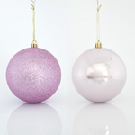 Μπαλα Πλαστικη,  Ροζ, σετ 6τμχ, (2 Περλε, 4 Glitter), 10cm