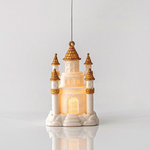 Καστρο Ακρυλικο Φωτιζομενο, Λευκο με Χρυσο, Μπαταριας, 7,4x11,3cm