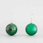 Πλαστικη Μπαλα, Σκουρη Πρασινη, σετ 6 τμχ (3 Γυαλιστερες, 3 Glitter), 8cm