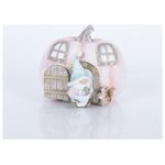 Διακοσμητικο Πολυρεζιν, Κολοκυθα με Νανο, Ροζ, 12.5x15x13cm