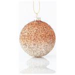Γυαλινη Μπαλα, Διχρωμη Καφε, με Glitter, σετ 4τμχ, 8cm