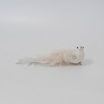 Πουλι Λευκο, με Πουπουλα και Glitter, 24x5x6,5cm