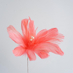 Λουλουδι με Πουπουλα, Ροζ, 28cm