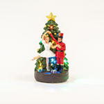 Χριστουγεννιατικο Δεντρο και Χορευτες, Μπαταριας, 6 Led, 9,5x9,5x17cm