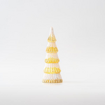 Δεντρακι Γυαλινο, Χρυσο με Λευκο Glitter, Φωτιζομενο, Μπαταριας, 8,5x20,5cm