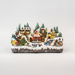 Χριστουγεννιατικο Χωριο, με Μετασχηματιστη, 30 Led, με Μουσικη και Κινηση, 43x20x24cm